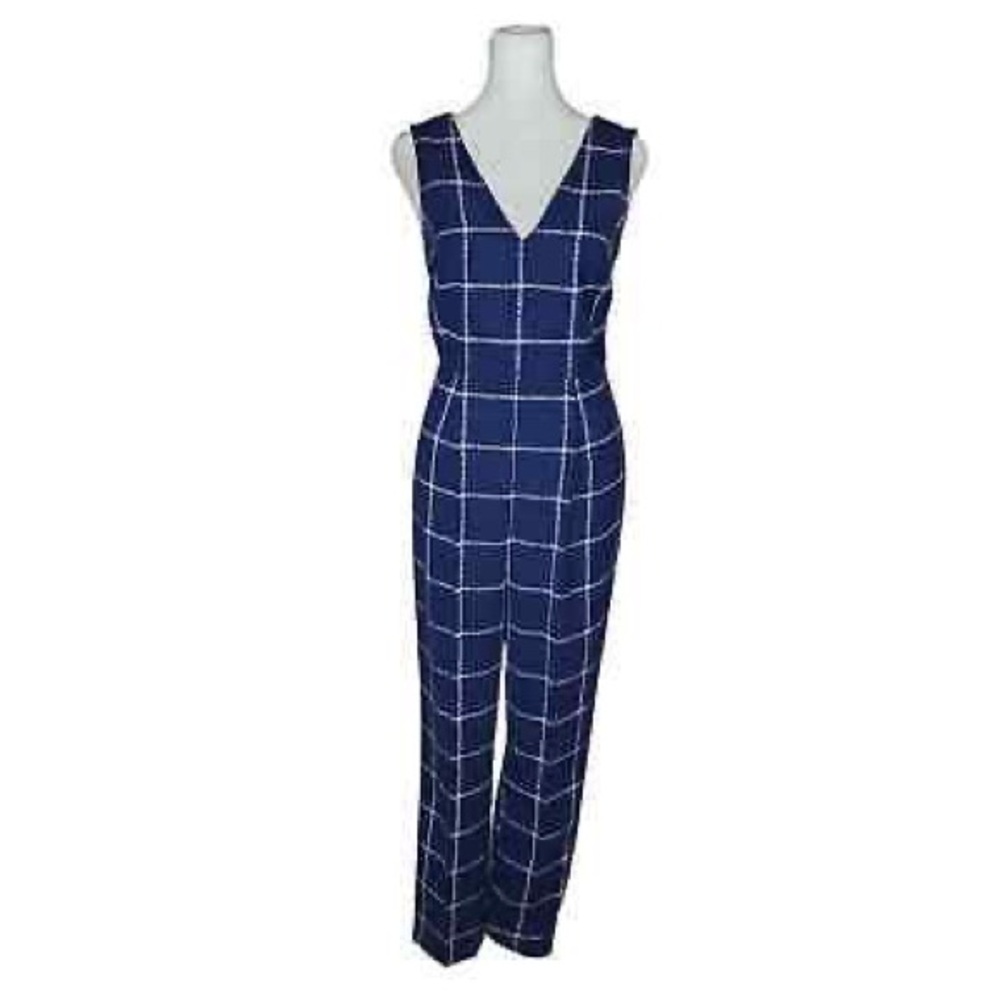 NWT Express Navy Blue and White Jumpsuit